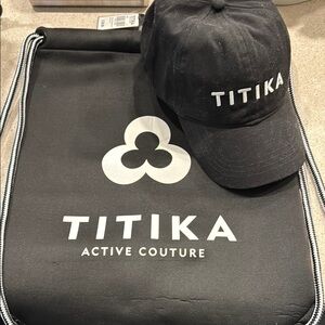 Titika Black Cap and Drawstring Bag Set
